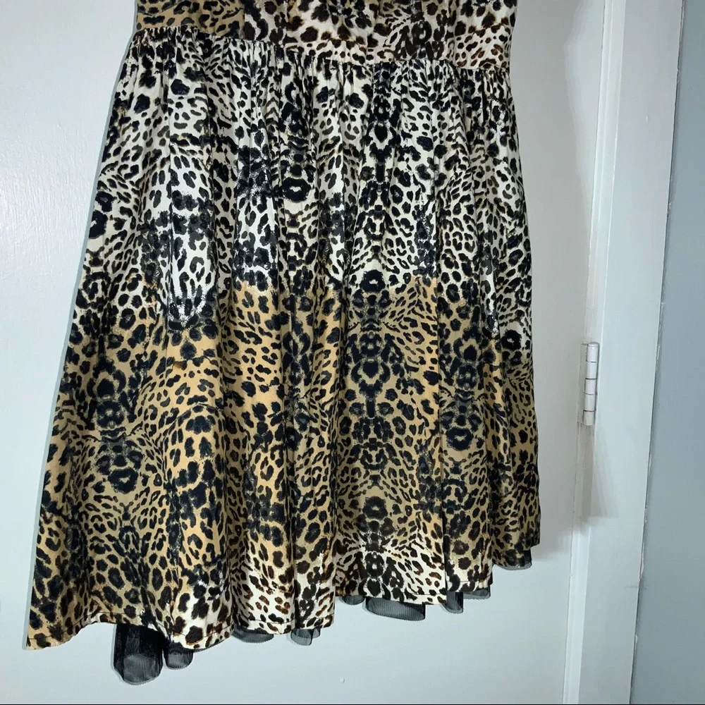 Leopard Print Fit Flare Summer Dress 11/12 Cutout back Jessica Simpson - Picture 4 of 13